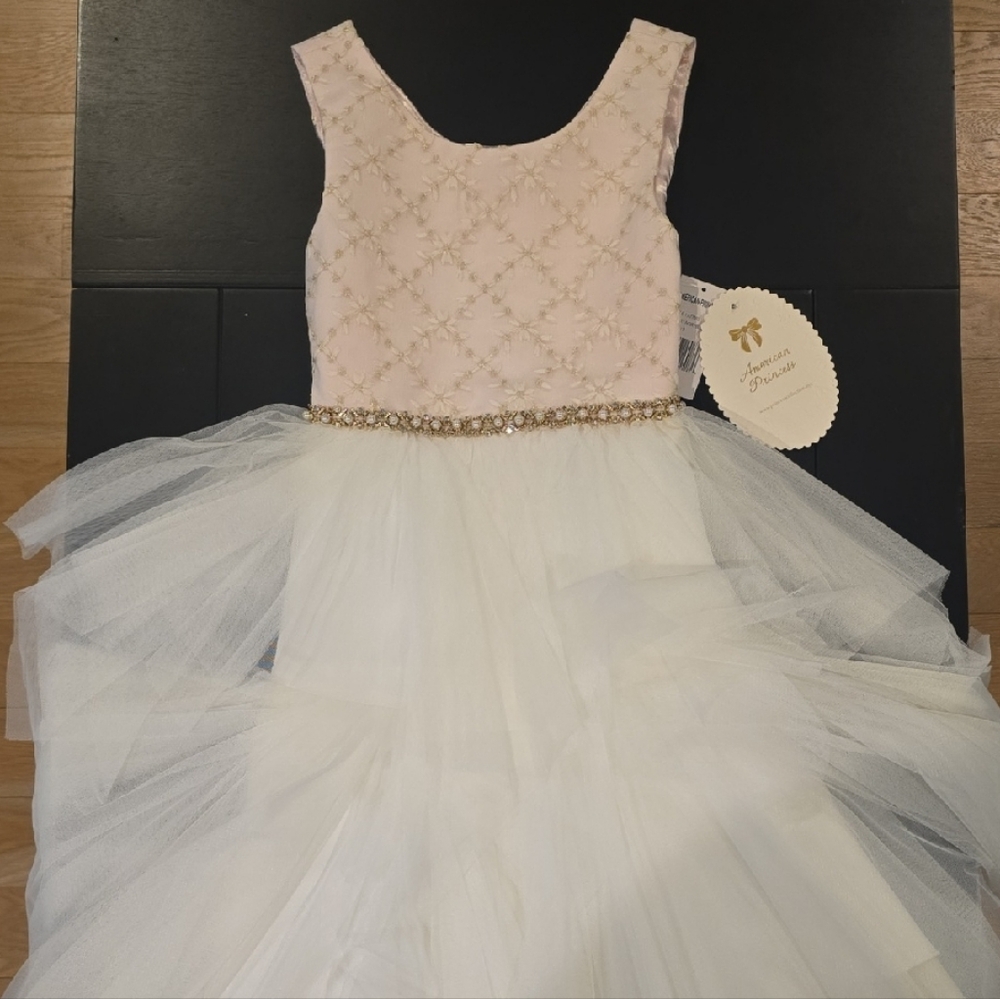 American Princess Pink and White Tulle Dress